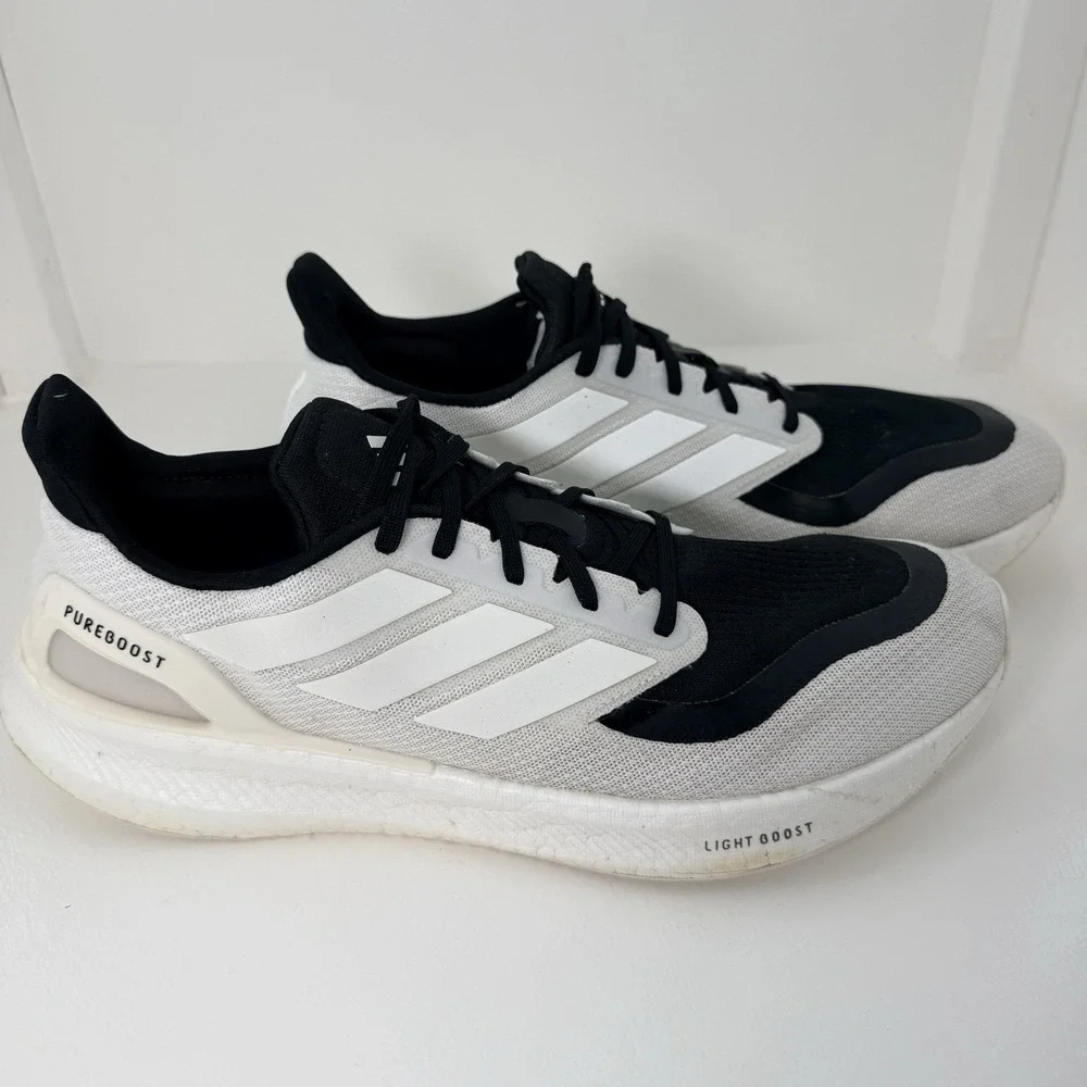 Adidas PureBoost 5 IF9192 White Black Light Boost Running Shoes Men's Size 12